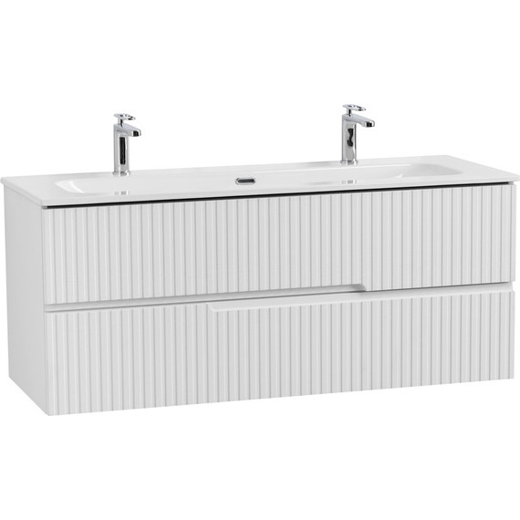 Тумба подвесная с раковиной Cezares DUET-N-1200-2C-SO-FBS-P 120 см (раковина CZR-8073-120-1-2) ясень белый софт - фото 2