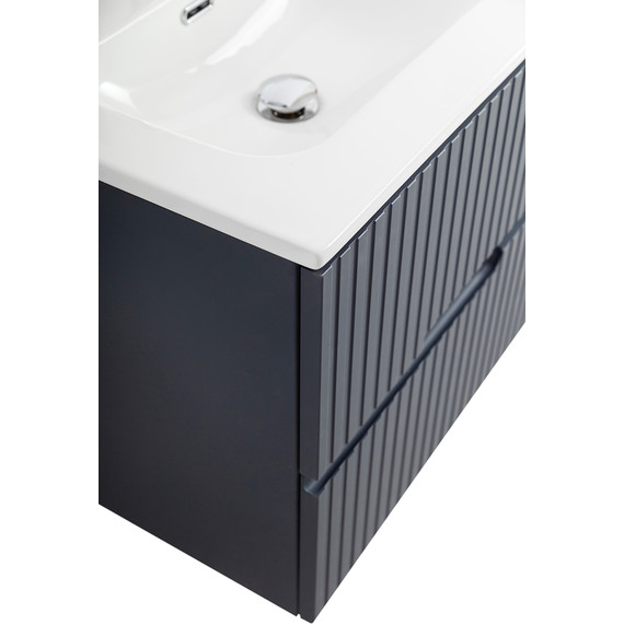 Тумба подвесная с раковиной Cezares DUET-N-1200-4C-SO-2-GR-P 120 см (раковина CZR-8073-120-2) grafito - фото 6