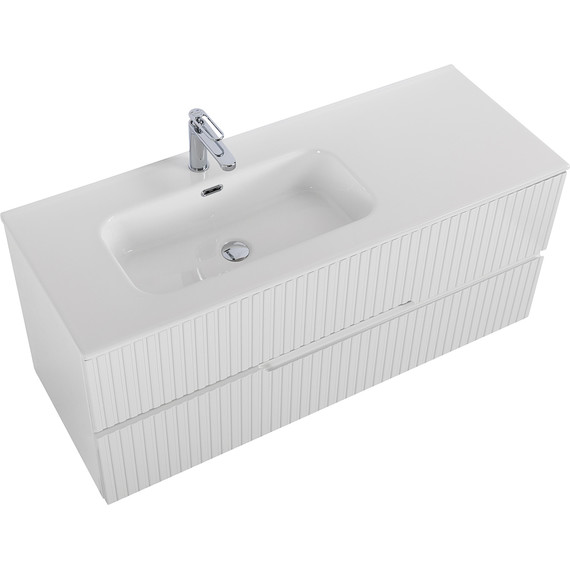 Тумба подвесная с раковиной Cezares DUET-N-1200-2C-SO-BL-L 120 см (раковина CZR-8095-120-L) bianco lucido - фото 3