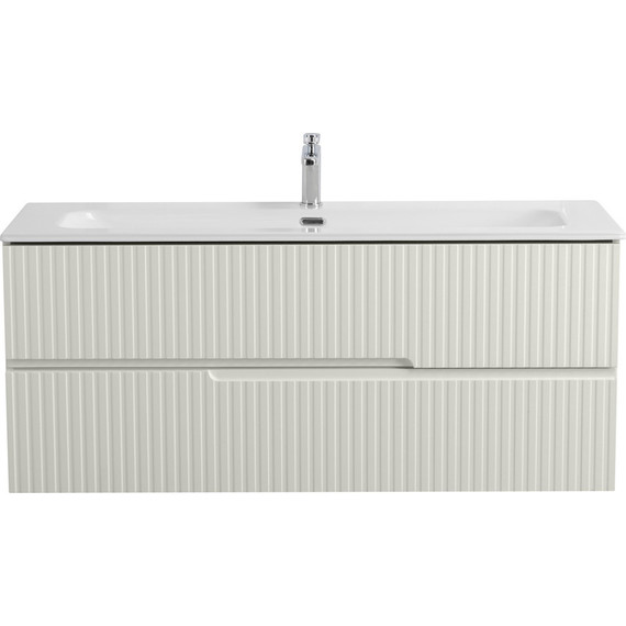 Тумба подвесная с раковиной Cezares DUET-N-1200-2C-SO-AS-P 120 см (раковина CZR-8073-120) альпака брашированная - фото 