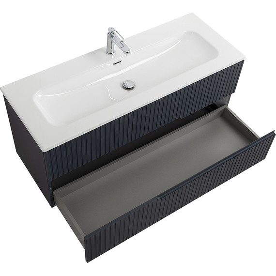 Тумба подвесная с раковиной Cezares DUET-N-1200-2C-SO-GR-P 120 см (раковина CZR-8073-120) grafito - фото 3