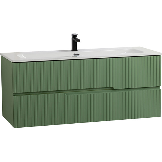 Тумба подвесная с раковиной Cezares DUET-N-1200-2C-SO-PS-P 120 см (раковина CZR-8073-120) фисташковый софт - фото 2