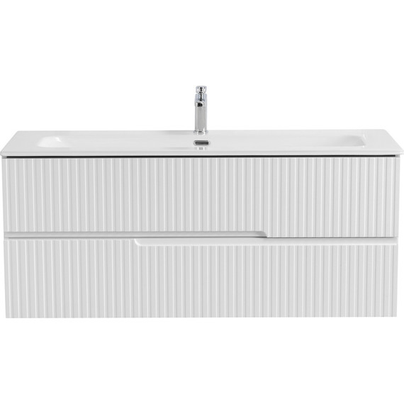 Тумба подвесная с раковиной Cezares DUET-N-1200-2C-SO-BO 120 см (раковина CZR-8073-120) bianco opaco - фото 