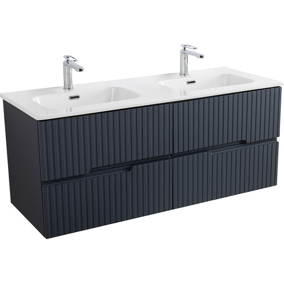 Тумба подвесная с раковиной Cezares DUET-N-1200-4C-SO-2-GR-P 120 см (раковина CZR-8095-120-2) grafito - фото 2