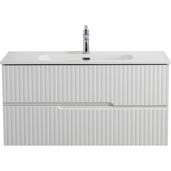 Тумба подвесная с раковиной Cezares DUET-N-1000-2C-SO-BL 100 см (раковина CZR-8095-100) bianco lucido - фото 