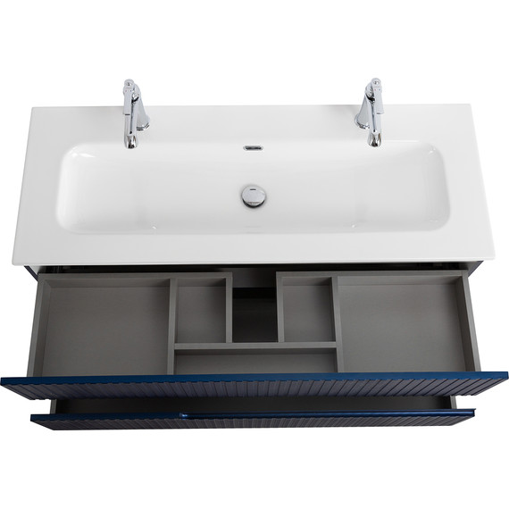 Тумба подвесная с раковиной Cezares DUET-N-1200-2C-SO-SPF-P 120 см (раковина CZR-8073-120-1-2) sapfiro - фото 4
