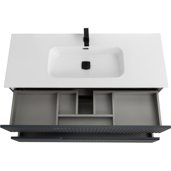 Тумба подвесная с раковиной Cezares DUET-N-1200-2C-SO-GR-P 120 см (раковина CZR-8095-120) grafito - фото 4