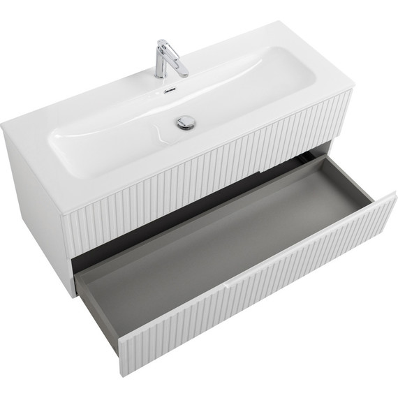 Тумба подвесная с раковиной Cezares DUET-N-1200-2C-SO-FBS-P 120 см (раковина CZR-8073-120) ясень белый софт - фото 3