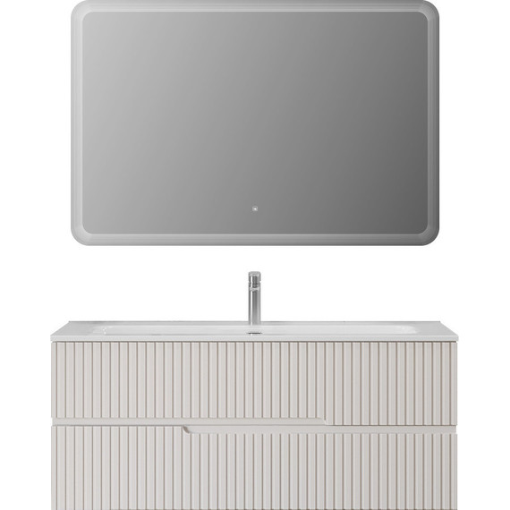 Тумба подвесная с раковиной Cezares DUET-N-1200-2C-SO-BO 120 см (раковина CZR-8073-120) bianco opaco - фото 8