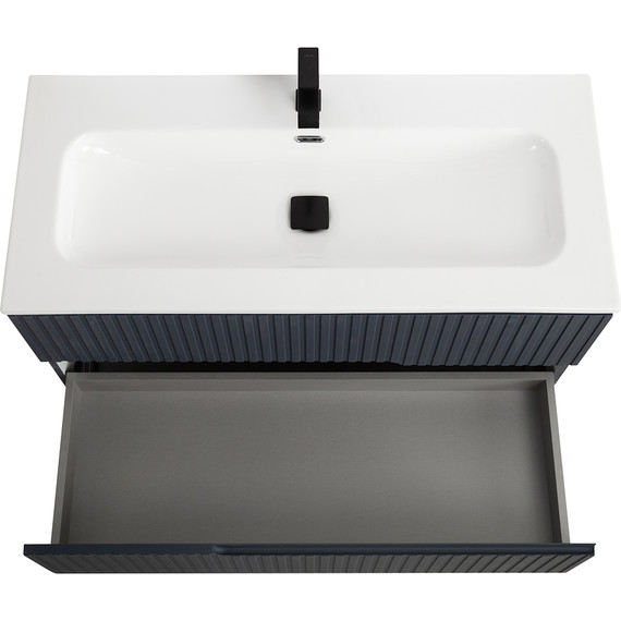 Тумба подвесная с раковиной Cezares DUET-N-1000-2C-SO-GR-P 100 см (раковина CZR-8073-100) grafito - фото 6