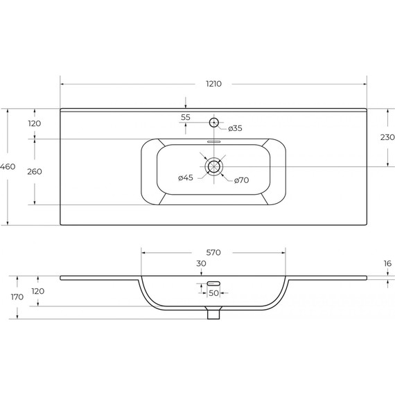 Тумба подвесная с раковиной Cezares DUET-N-1200-2C-SO-GR-P 120 см (раковина CZR-8095-120) grafito - фото 13