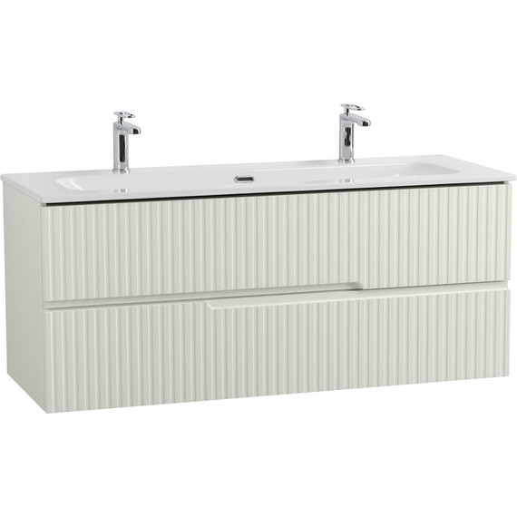 Тумба подвесная с раковиной Cezares DUET-N-1200-2C-SO-AS-P 120 см (раковина CZR-8073-120-1-2) альпака брашированная - фото 2