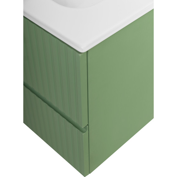 Тумба подвесная с раковиной Cezares DUET-N-1200-2C-SO-PS-P 120 см (раковина CZR-8073-120) фисташковый софт - фото 8