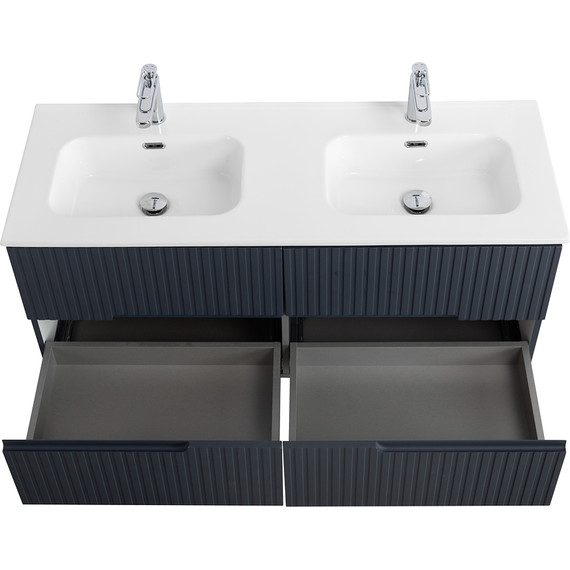 Тумба подвесная с раковиной Cezares DUET-N-1200-4C-SO-2-GR-P 120 см (раковина CZR-8095-120-2) grafito - фото 6