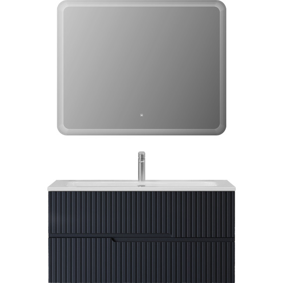 Тумба подвесная с раковиной Cezares DUET-N-1000-2C-SO-GR-P 100 см (раковина CZR-8073-100) grafito - фото 9