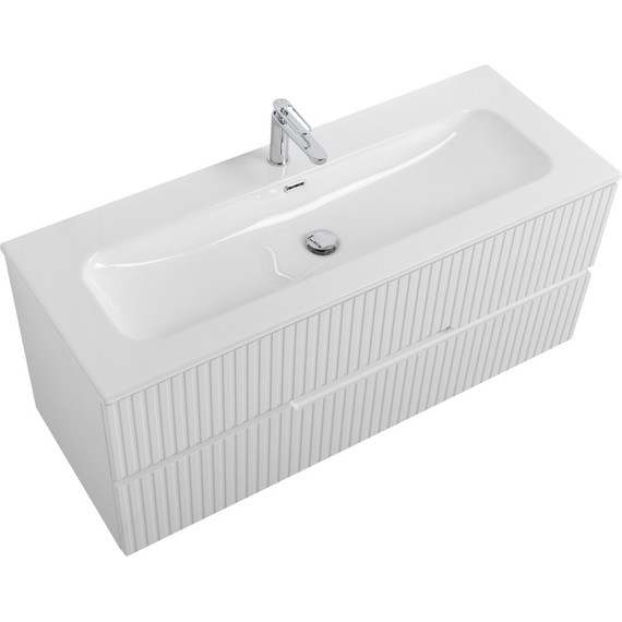 Тумба подвесная с раковиной Cezares DUET-N-1200-2C-SO-FBS-P 120 см (раковина CZR-8073-120) ясень белый софт - фото 4