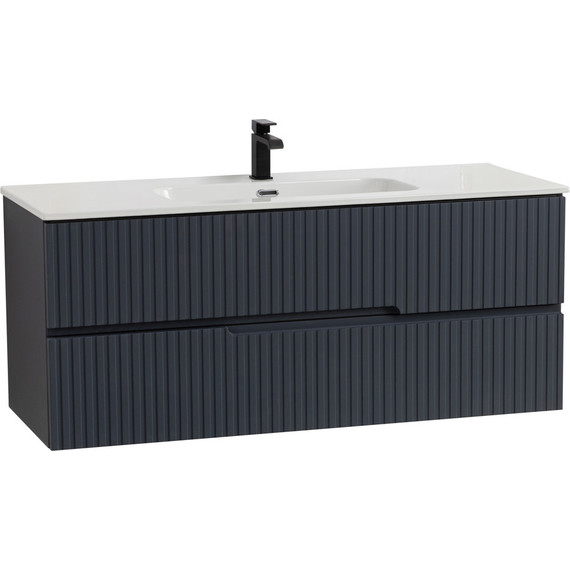 Тумба подвесная с раковиной Cezares DUET-N-1200-2C-SO-GR-P 120 см (раковина CZR-8095-120) grafito - фото 2