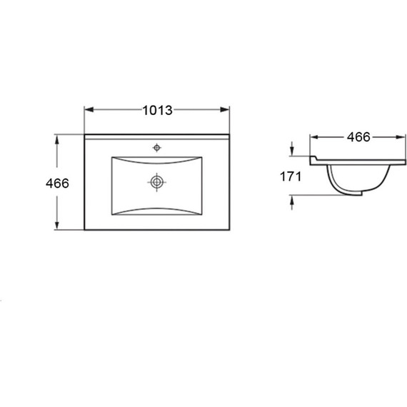 Раковина врезная на столешницу Vincea 100 см VBS-13100MA, антрацит матовый - фото 2