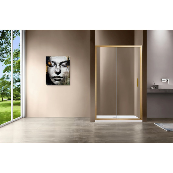 Душевая дверь Vincea Garda 125 см VDS-1G125CLG, брашированное золото/прозрачное - фото 2