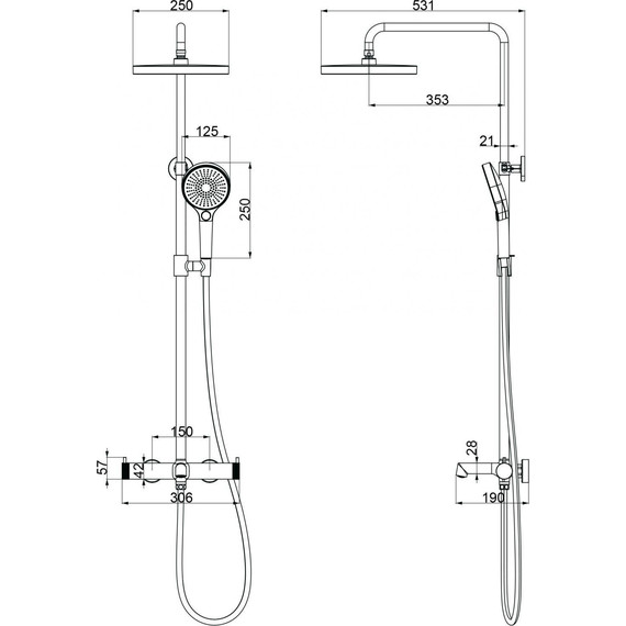 Душевая система для ванны Vincea Rim VSFS-2RM1CH - фото 4