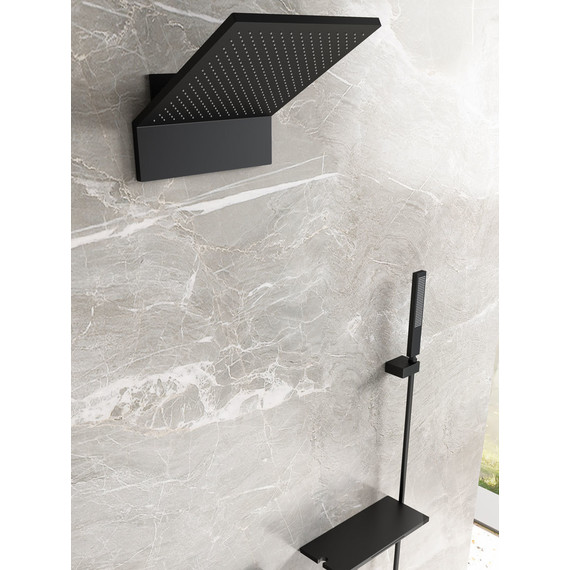 Душевая система для ванны с термостатом Vincea Futura VSFW-2F110TMB, чёрный - фото 5