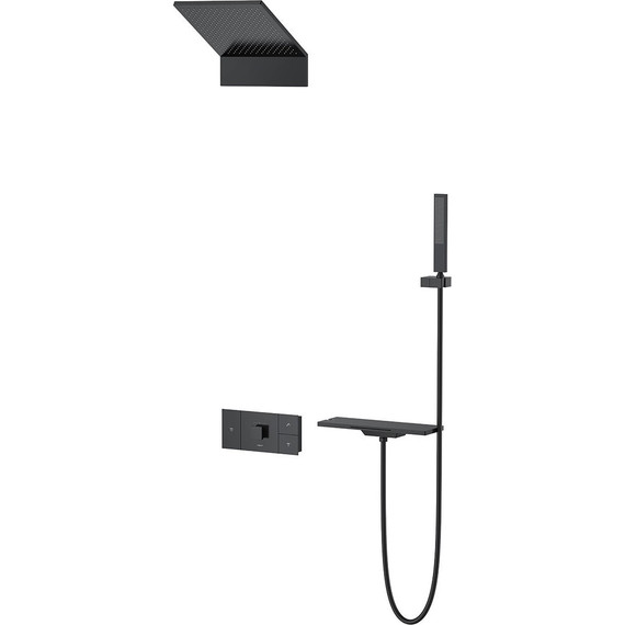 Душевая система для ванны с термостатом Vincea Futura VSFW-2F110TMB, чёрный - фото 6