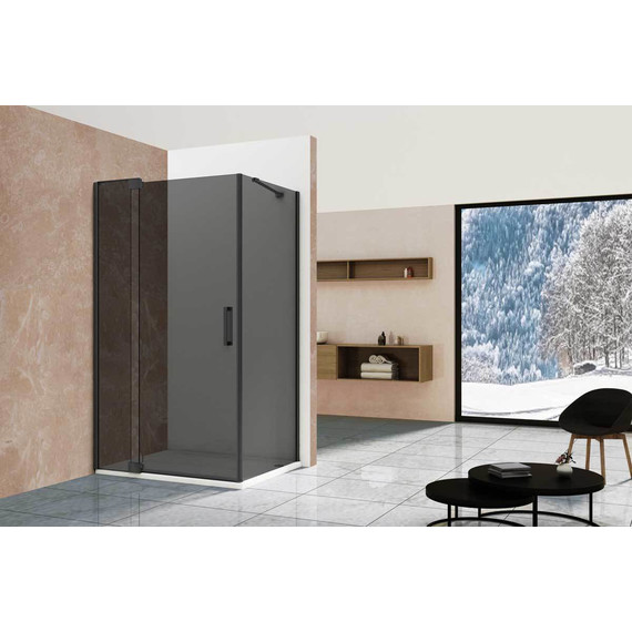 Душевое ограждение Vincea Extra 80-90x90 см VSR-1E809090CGB (стекло 8 мм), черный/тонированное - фото 2