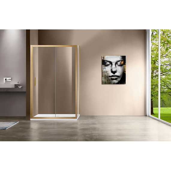 Душевое ограждение Vincea Garda 130x80 см VSR-1G8013CLG, брашированное золото/прозрачное - фото 2