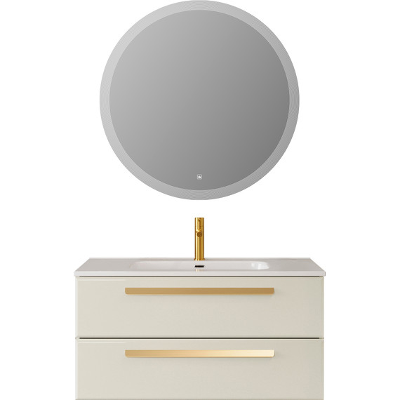 Тумба подвесная с раковиной Cezares ECO-CER-N-1000-2C-SO-AS-P 100 см (раковина CZR-8095-100) альпака брашированная - фото 8