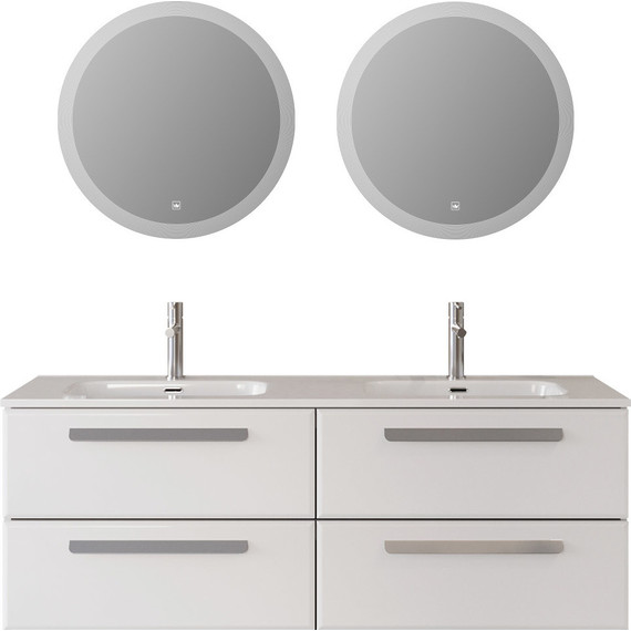 Тумба подвесная с раковиной Cezares ECO-CER-N-1400-4C-SO-2-BL 140 см (раковина CZR-8095-140-2) bianco lucido - фото 8