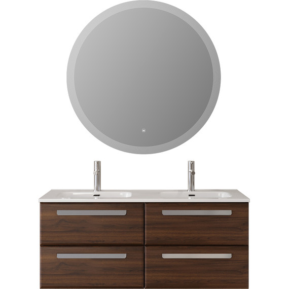 Тумба подвесная с раковиной Cezares ECO-CER-N-1200-4C-SO-2-NCS-P 120 см (раковина CZR-8095-120-2) орех шоколад софт - фото 8