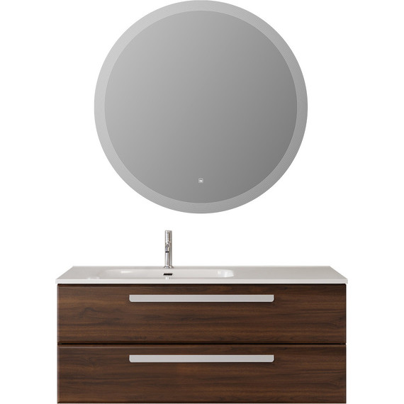 Тумба подвесная с раковиной Cezares ECO-CER-N-1200-2C-SO-NCS-P-L 120 см (раковина CZR-8095-120-L) орех шоколад софт - фото 15