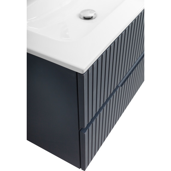 Тумба подвесная с раковиной Cezares DUET-N-800-2C-SO-GR-P 80 см (раковина CZR-8073-80) grafito - фото 7