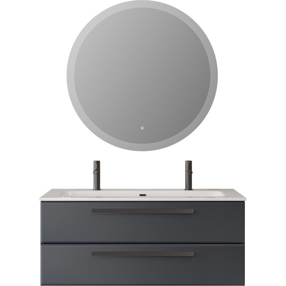 Тумба подвесная с раковиной Cezares ECO-CER-N-1200-2C-SO-GR-P 120 см (раковина CZR-8073-120-1-2) grafito - фото 8