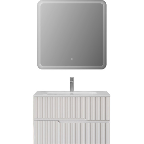 Тумба подвесная с раковиной Cezares DUET-N-900-2C-SO-BL 90 см (раковина CZR-8095-90) bianco lucido - фото 8