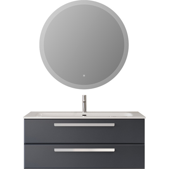 Тумба подвесная с раковиной Cezares ECO-CER-N-1200-2C-SO-GR-P 120 см (раковина CZR-8073-120) grafito - фото 7