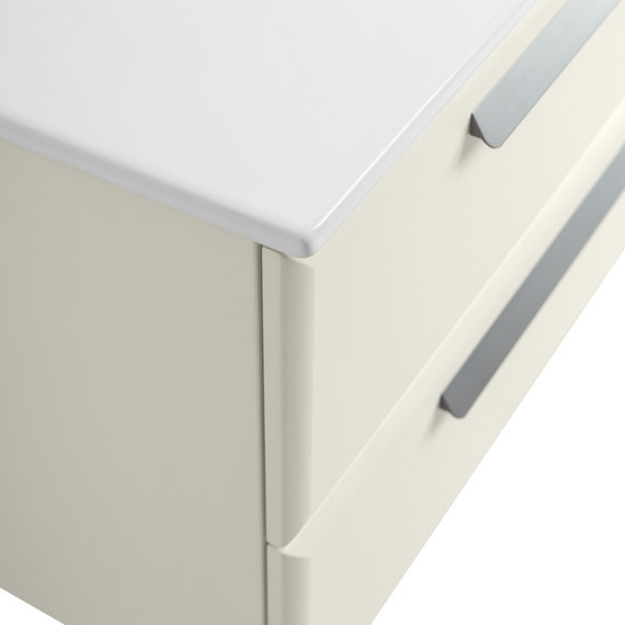 Тумба подвесная с раковиной Cezares ECO-CER-N-1000-2C-SO-AS-P 100 см (раковина CZR-8095-100) альпака брашированная - фото 6