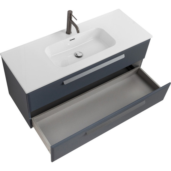 Тумба подвесная с раковиной Cezares ECO-CER-N-1200-2C-SO-GR-P 120 см (раковина CZR-8095-120) grafito - фото 3