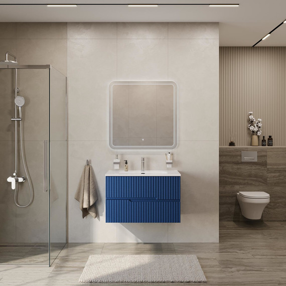 Тумба подвесная с раковиной Cezares DUET-N-800-2C-SO-SPF-P 80 см (раковина CZR-8095-80) sapfiro - фото 9