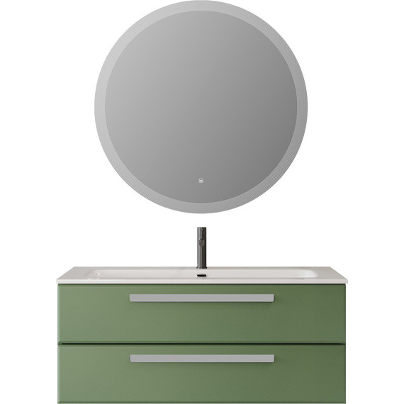 Тумба подвесная с раковиной Cezares ECO-CER-N-1200-2C-SO-PS-P 120 см (раковина CZR-8073-120) фисташковый софт - фото 7