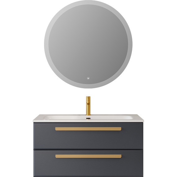 Тумба подвесная с раковиной Cezares ECO-CER-N-1000-2C-SO-GR-P 100 см (раковина CZR-8073-100) grafito - фото 14