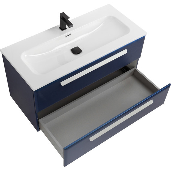 Тумба подвесная с раковиной Cezares ECO-CER-N-1000-2C-SO-SPF-P 100 см (раковина CZR-8073-100) sapfiro - фото 3