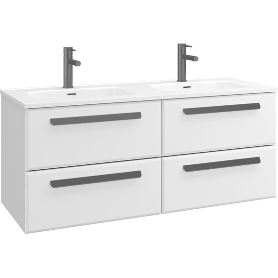 Тумба подвесная с раковиной Cezares ECO-CER-N-1200-4C-SO-2-BL 120 см (раковина CZR-8095-120-2) bianco lucido - фото 2