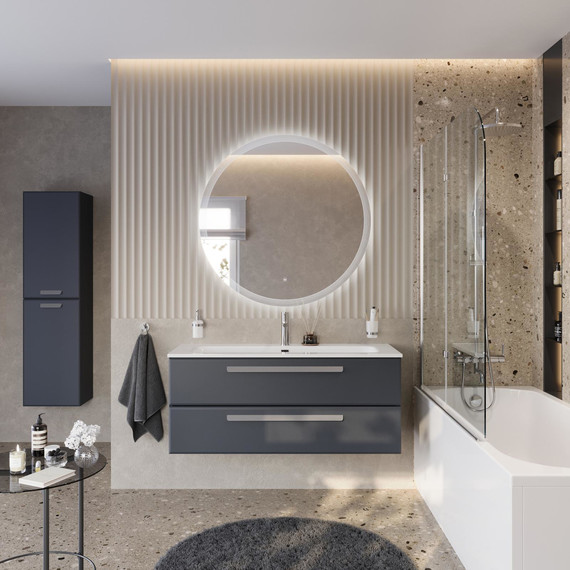 Тумба подвесная с раковиной Cezares ECO-CER-N-1200-2C-SO-GR-P 120 см (раковина CZR-8073-120) grafito - фото 9