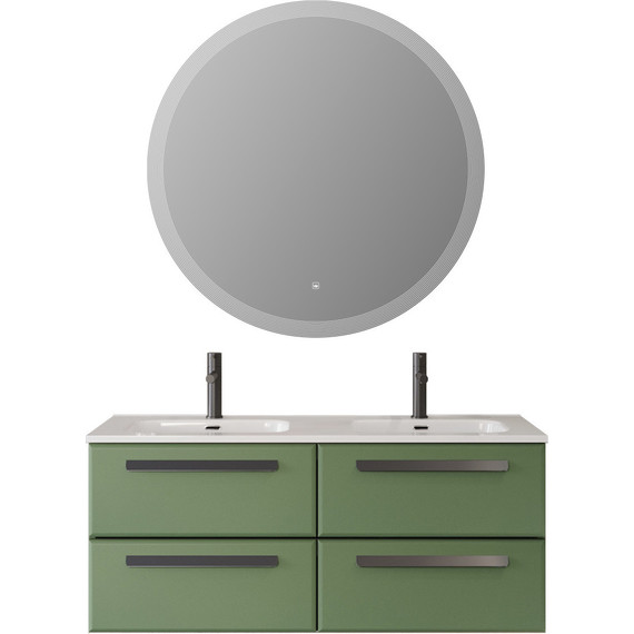 Тумба подвесная с раковиной Cezares ECO-CER-N-1200-4C-SO-2-PS-P 120 см (раковина CZR-8095-120-2) фисташковый софт - фото 15