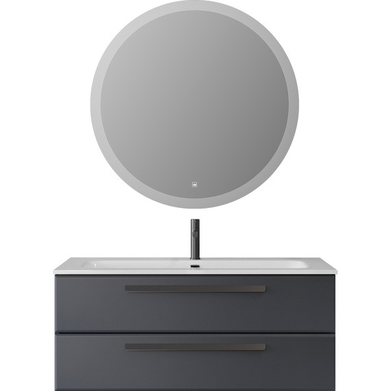 Тумба подвесная с раковиной Cezares ECO-CER-N-1200-2C-SO-GR-P 120 см (раковина CZR-8073-120) grafito - фото 8