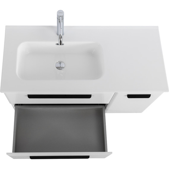 Тумба подвесная с раковиной Cezares ECO-CER-N-1000-2C-1A-SO-BL-L 100 см (раковина CZR-8095-100-L) bianco lucido - фото 9