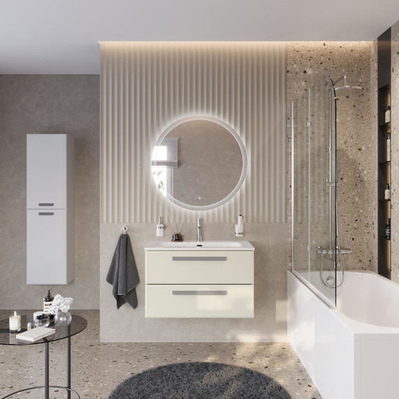 Тумба подвесная с раковиной Cezares ECO-CER-N-800-2C-SO-AS-P 80 см (раковина CZR-8073-80) альпака брашированная - фото 13