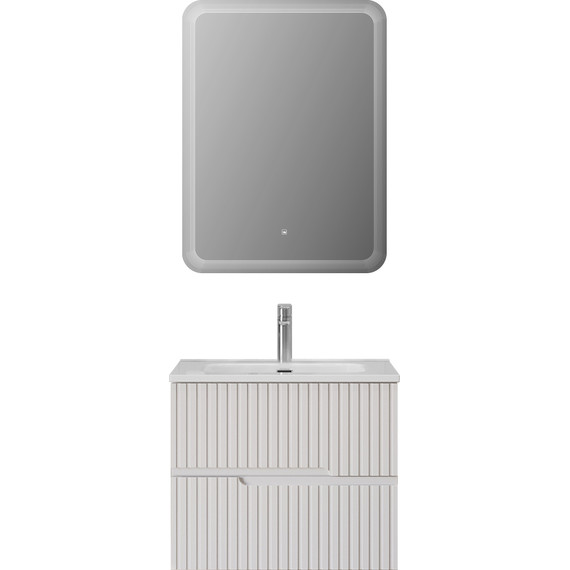 Тумба подвесная с раковиной Cezares DUET-N-700-2C-SO-BL 70 см (раковина CZR-8095-70) bianco lucido - фото 7