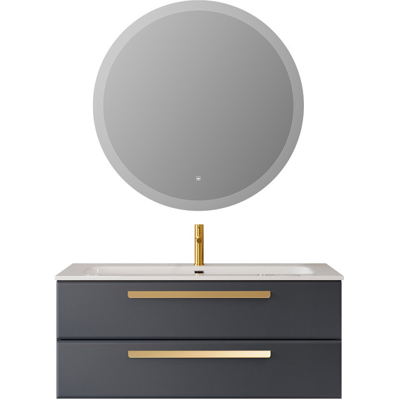 Тумба подвесная с раковиной Cezares ECO-CER-N-1200-2C-SO-GR-P 120 см (раковина CZR-8073-120) grafito - фото 14